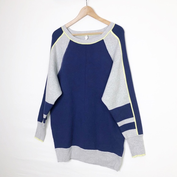 Anthropologie daily practice color block crewneck jersey mini jumper dress - Picture 4 of 13